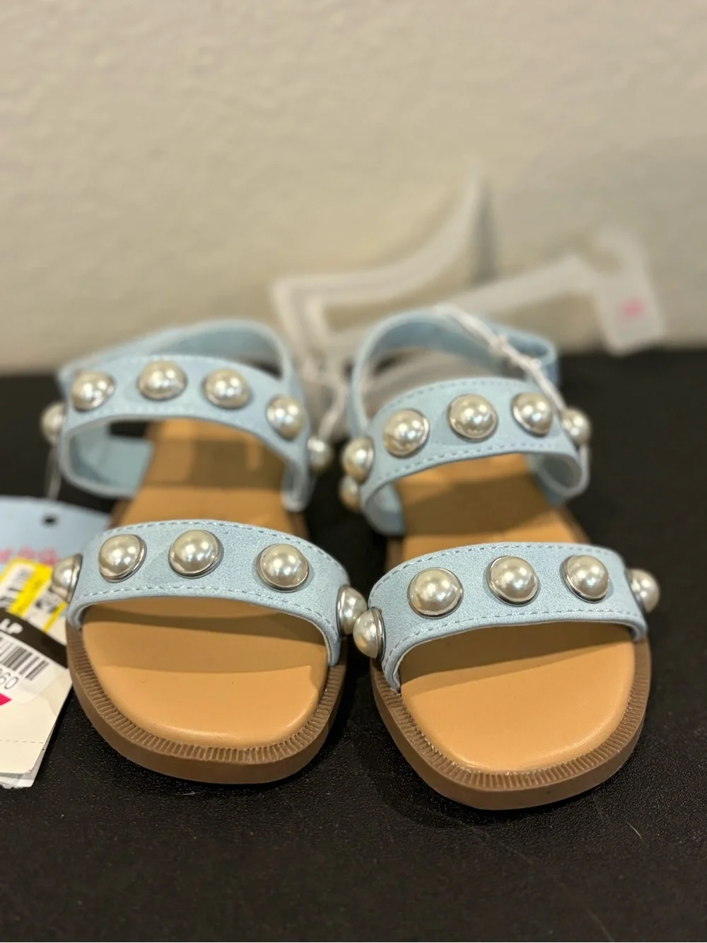 Selene Pearl Sandals - Cat & Jack™ White Open Toe, Hook and Loop Toddler Sz 5